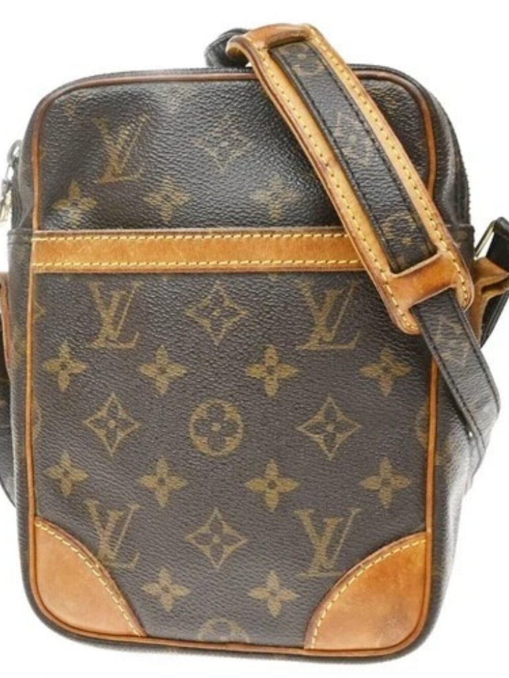 LOUIS VUITTON Danube Shoulder Bag Monogram Leather Brown France M45266 33YJ374